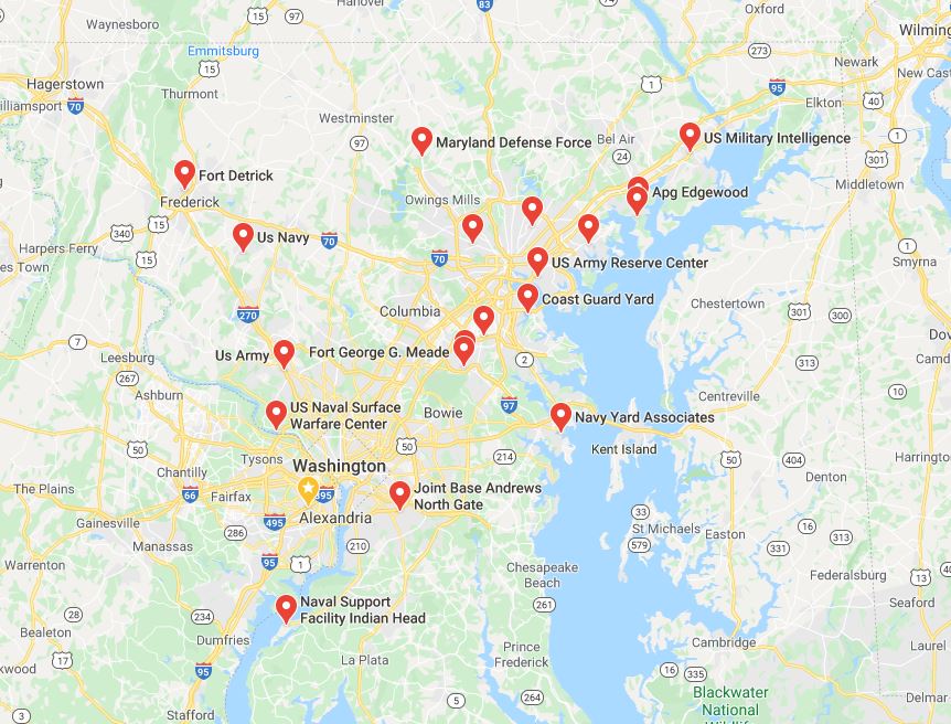What Military Bases Are Located in Maryland